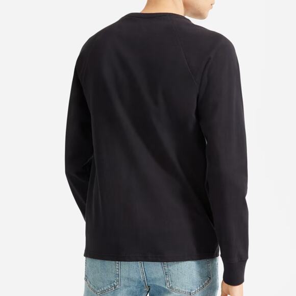 NWT Everlane Uniform The Premium-Weight Long-Sleeve Crew Tee in Black - Picture 11 of 11
